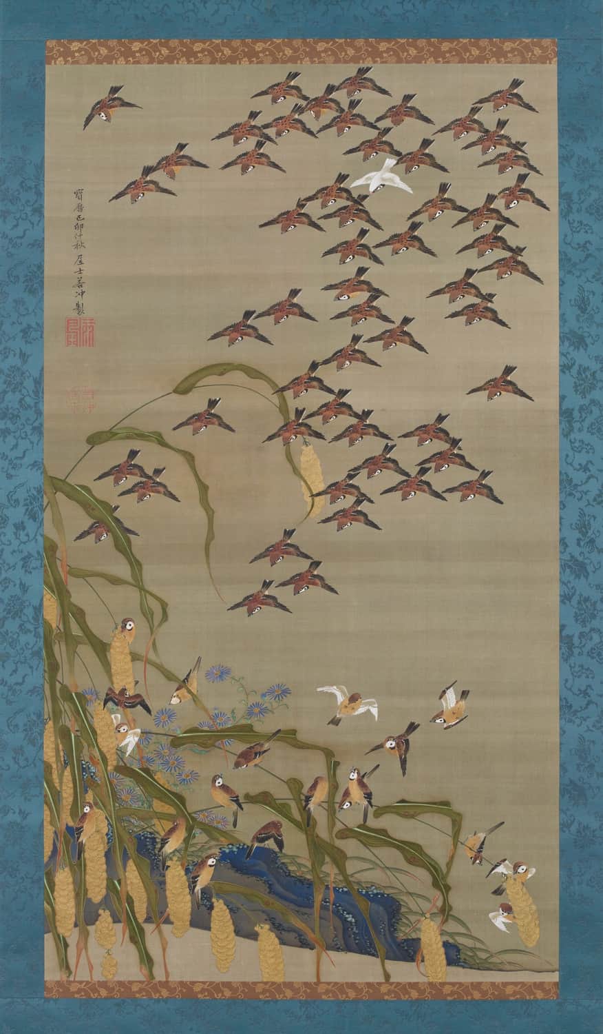 Autumn Millet and Sparrows