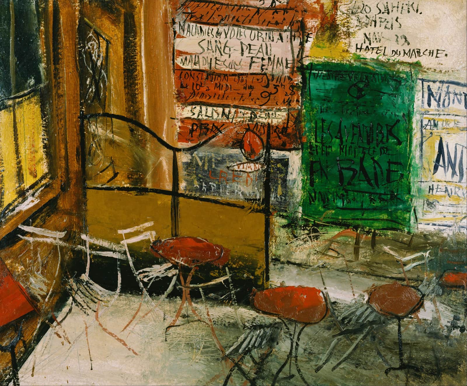Café Terrace with Posters