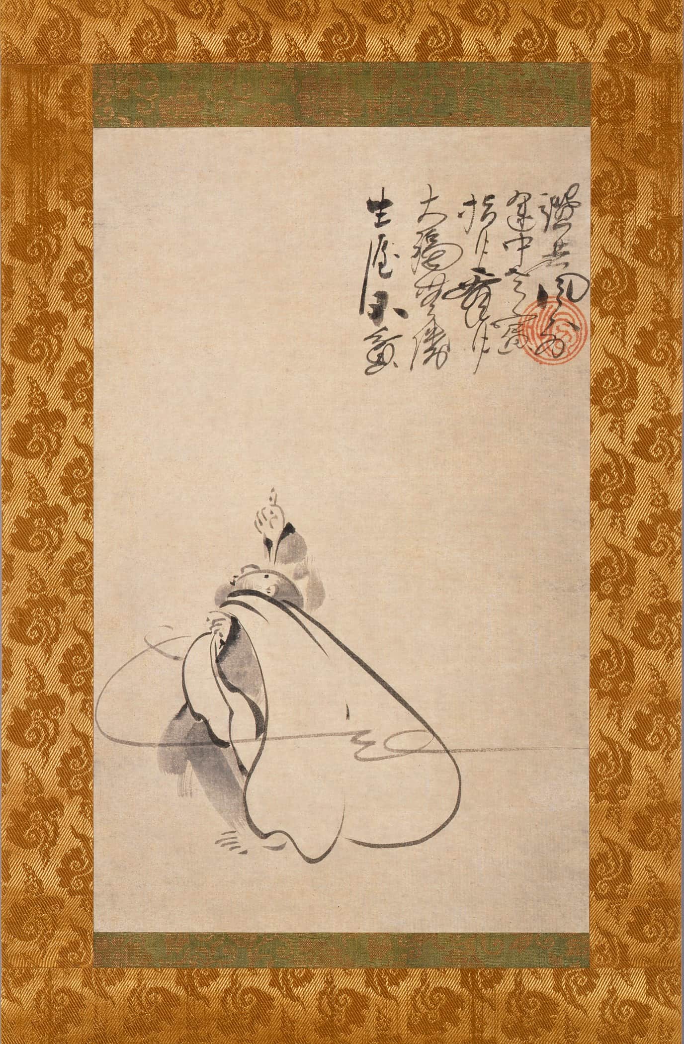 Hotei Pointing at the Moon