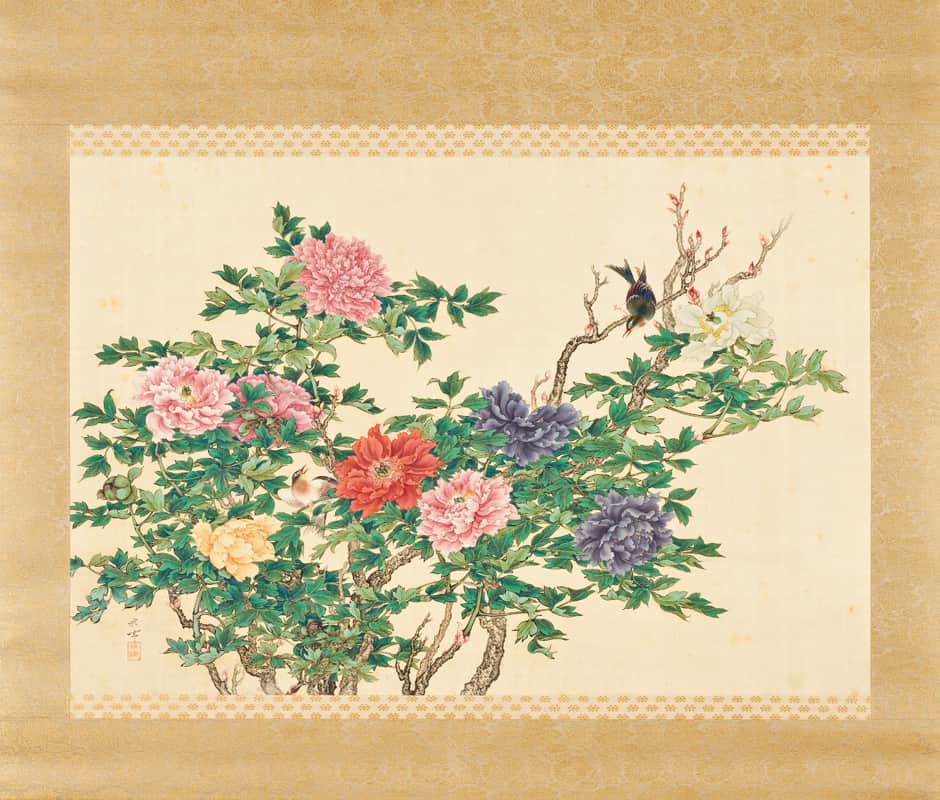 Peonies and Birds