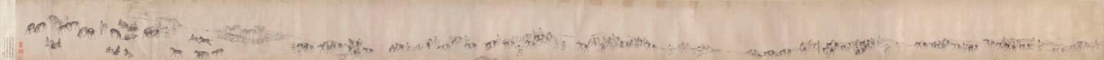 One-hundred Donkeys Transporting Grain