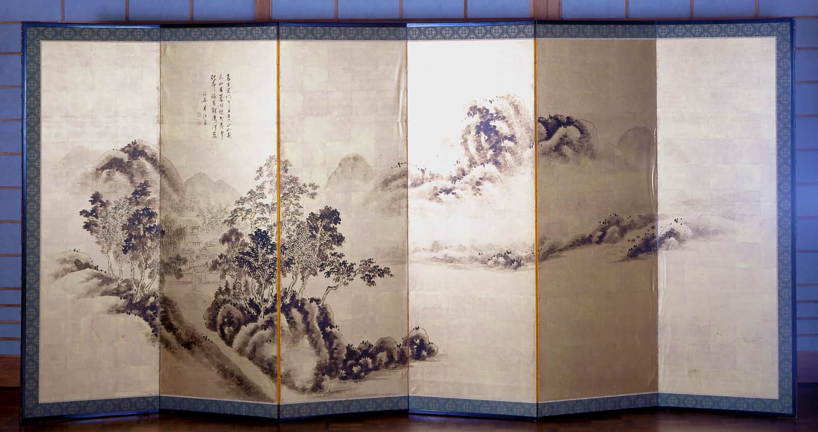 Landscape after Mi Fei (recto), Bamboo and Sparrows (verso)