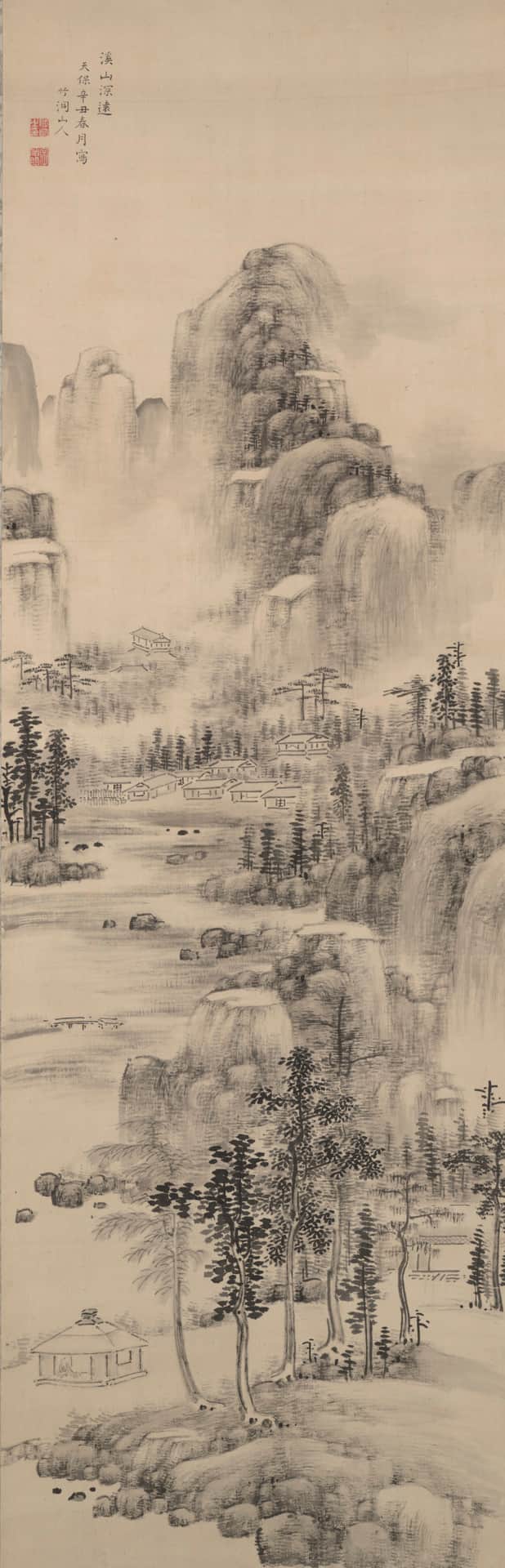 Distant View of Streams and Mountain