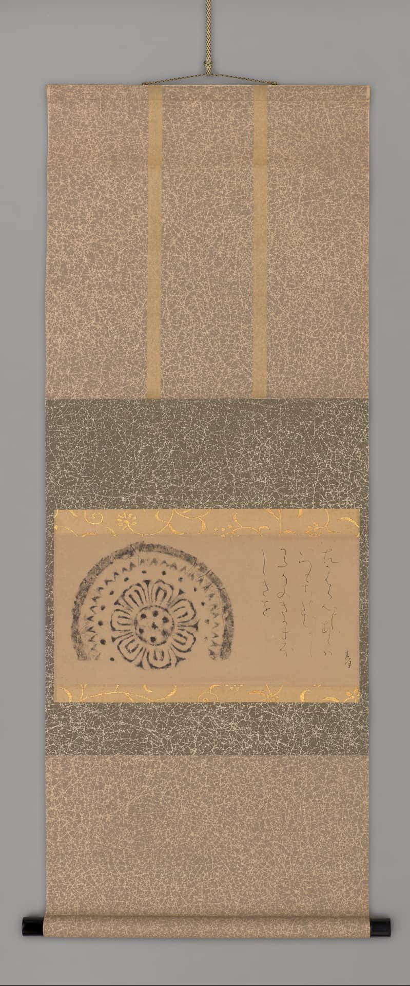 Lotus Roof Tile Rubbing with Waka