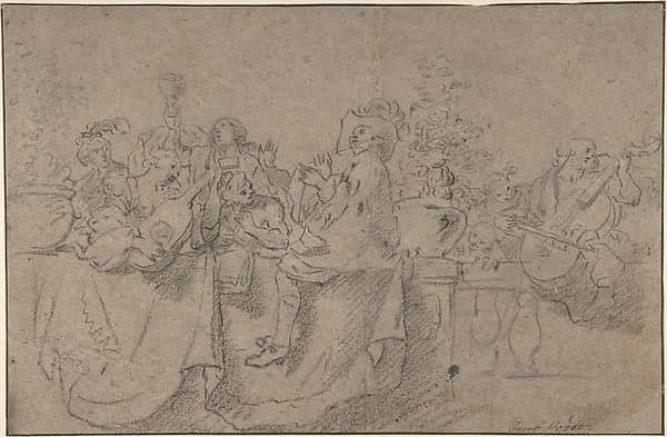 Recto: The Concert
Verso: Seated Male Nude