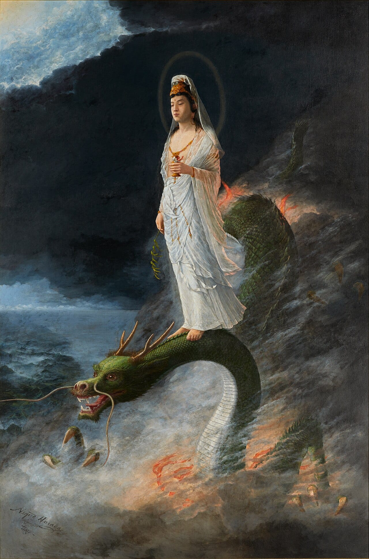 Guanyin riding the dragon