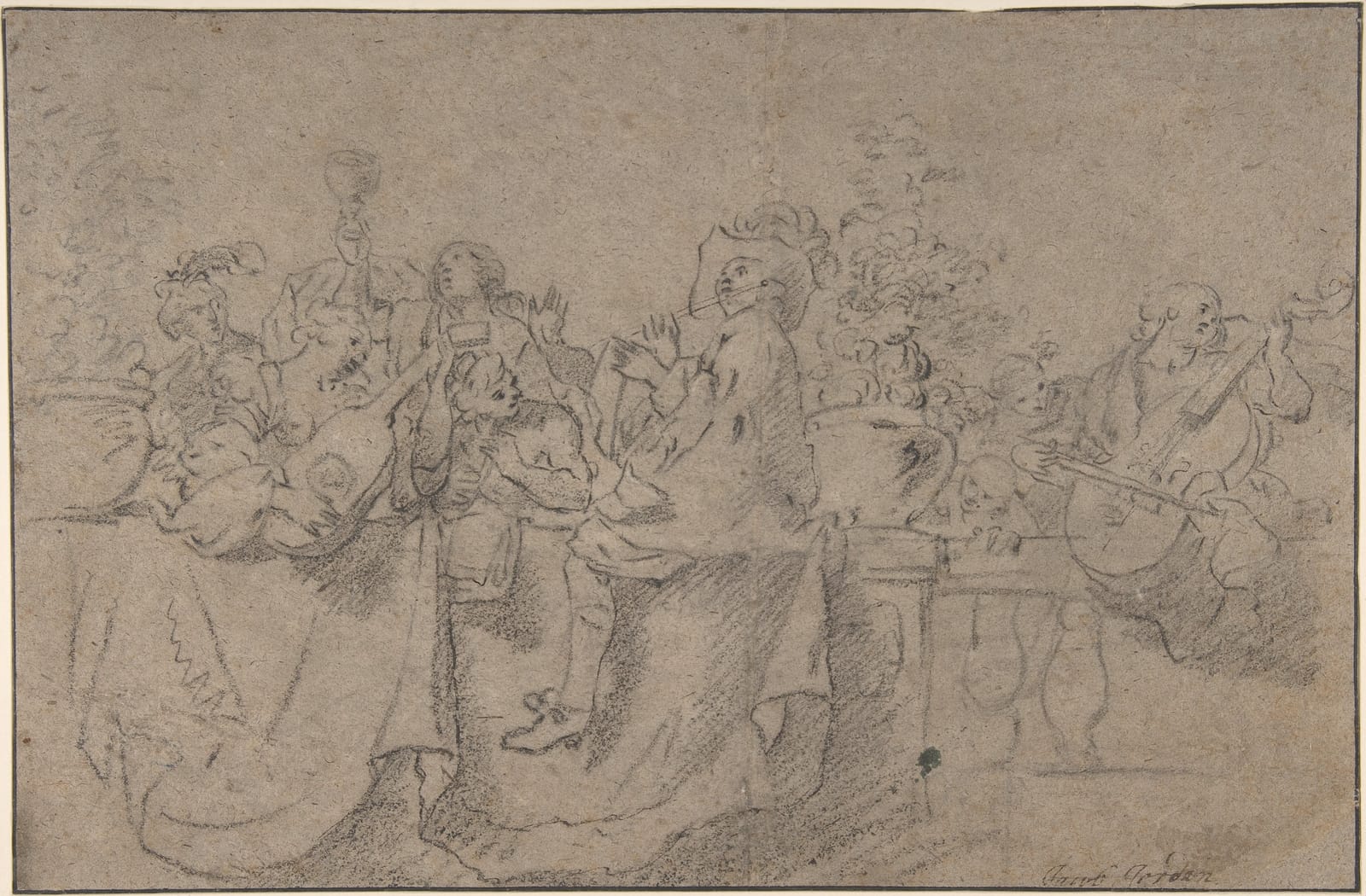 Recto: The Concert
Verso: Seated Male Nude