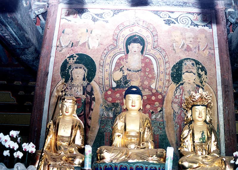 무위사극락전아미타후불벽화