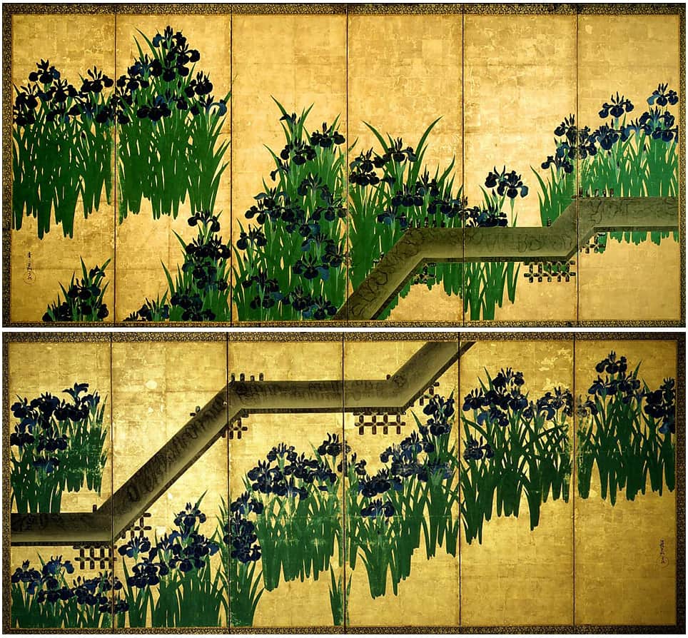 Irises at Yatsuhashi (Eight Bridges)