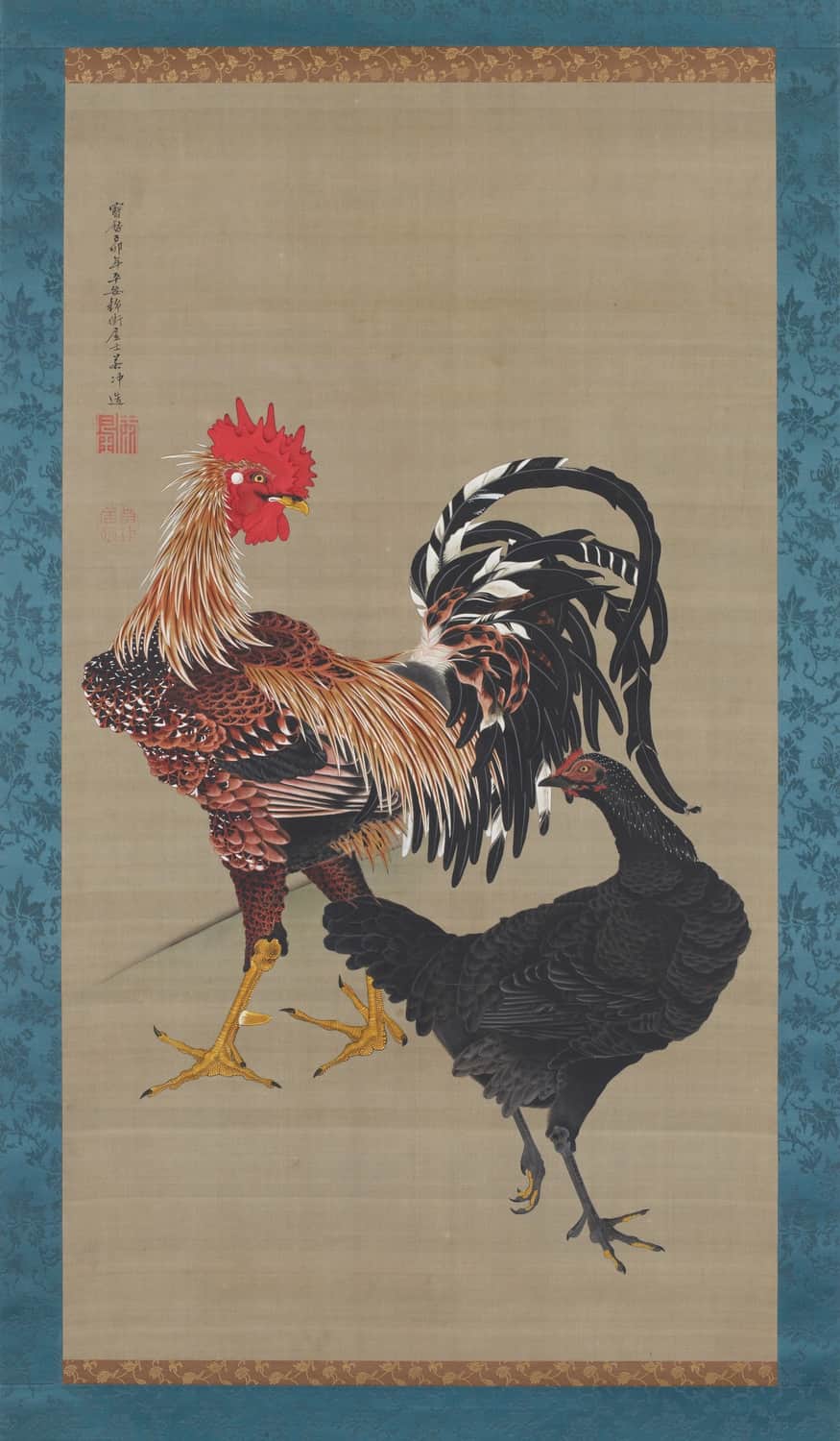 Rooster and hen