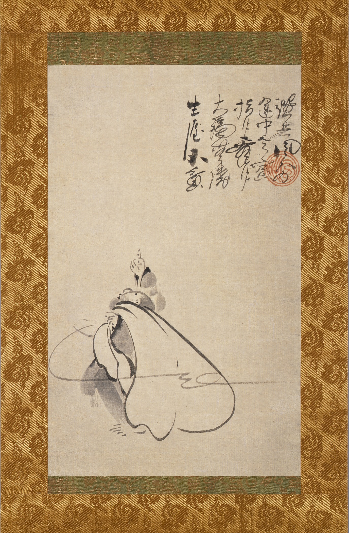 Hotei Pointing at the Moon