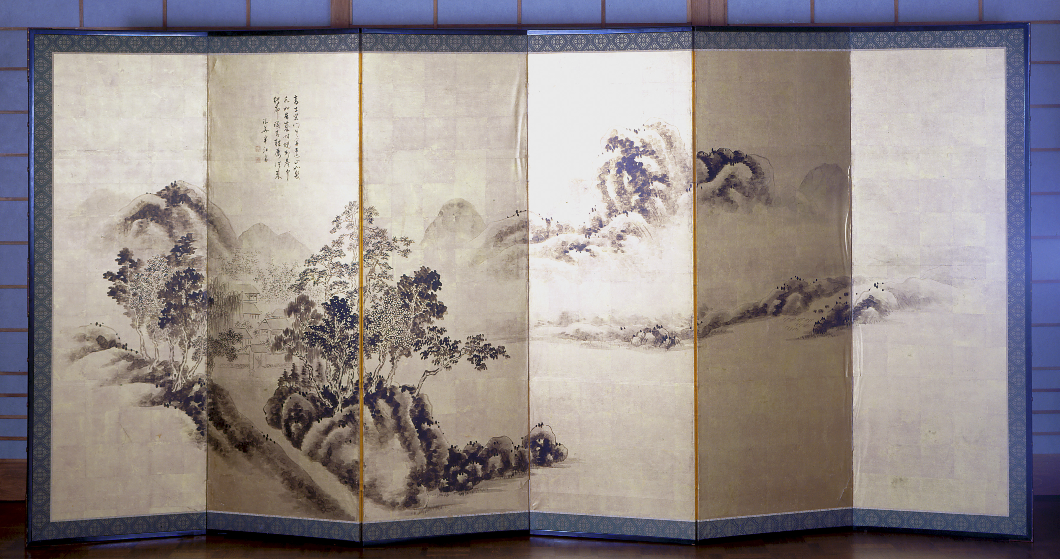 Landscape after Mi Fei (recto), Bamboo and Sparrows (verso)