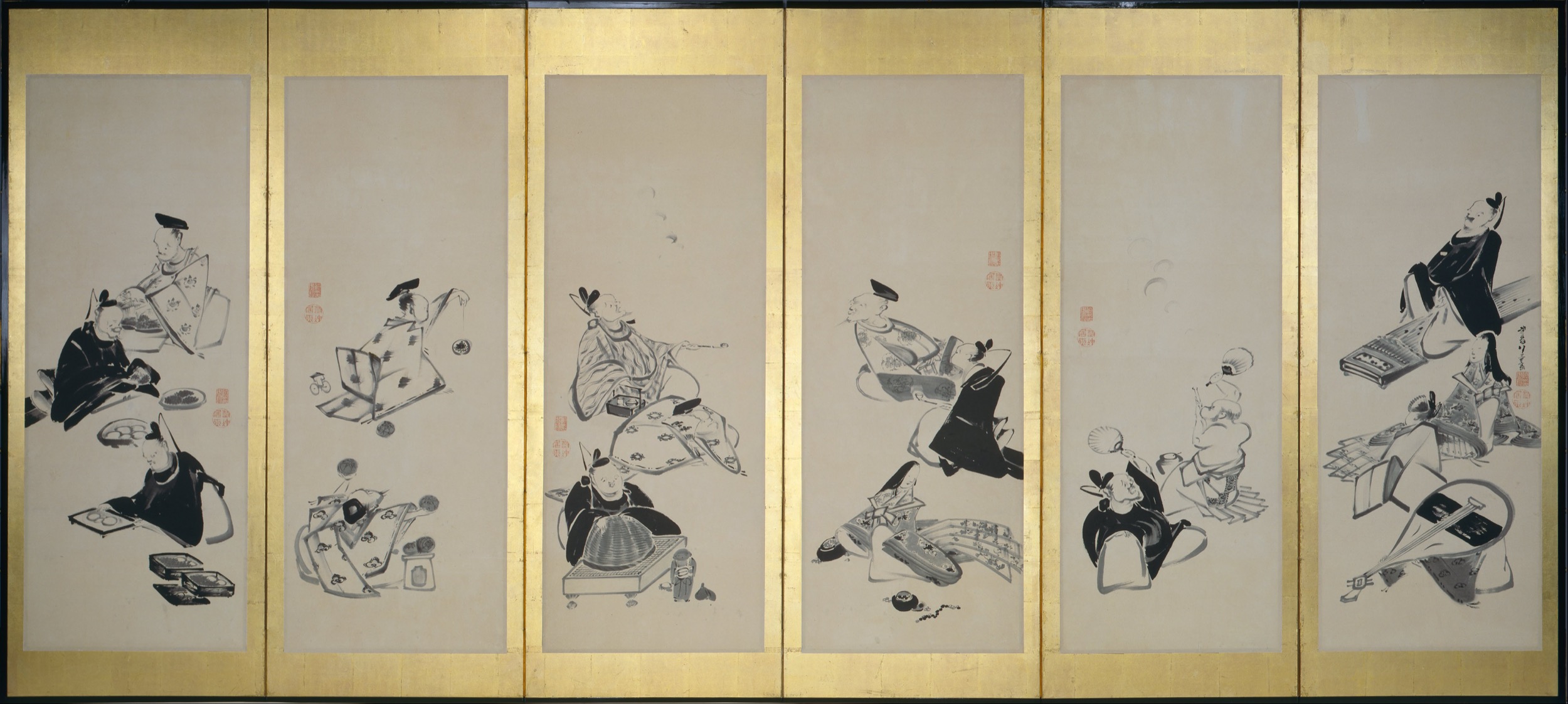 The Thirty-Six Immortal Poets (1 of a pair)