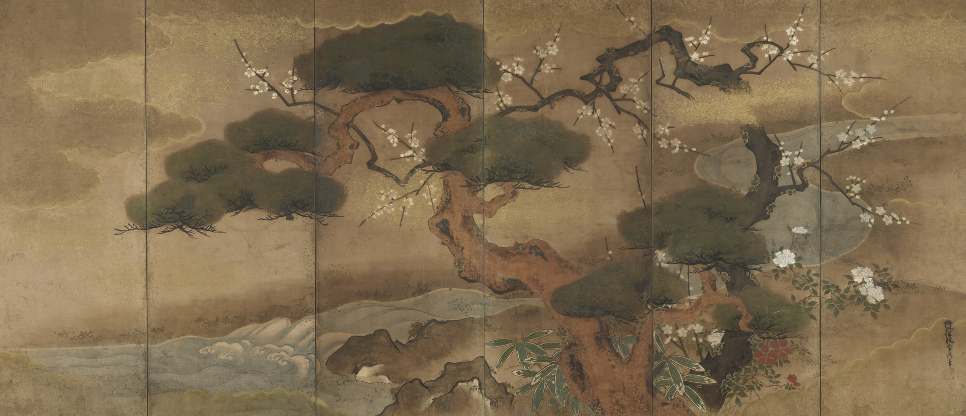 Six panel screen